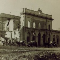 La stazione di Grosseto devastata dai bombardamenti (Foto archivio Isgrec)